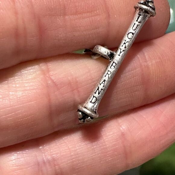 Lucky Brand Coral Genuine Cabochon Bracelet Silver Tone Toggle Boho Southwest - Picture 4 of 6